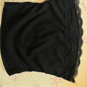 SHEIN Black Lace Trim Crop Top